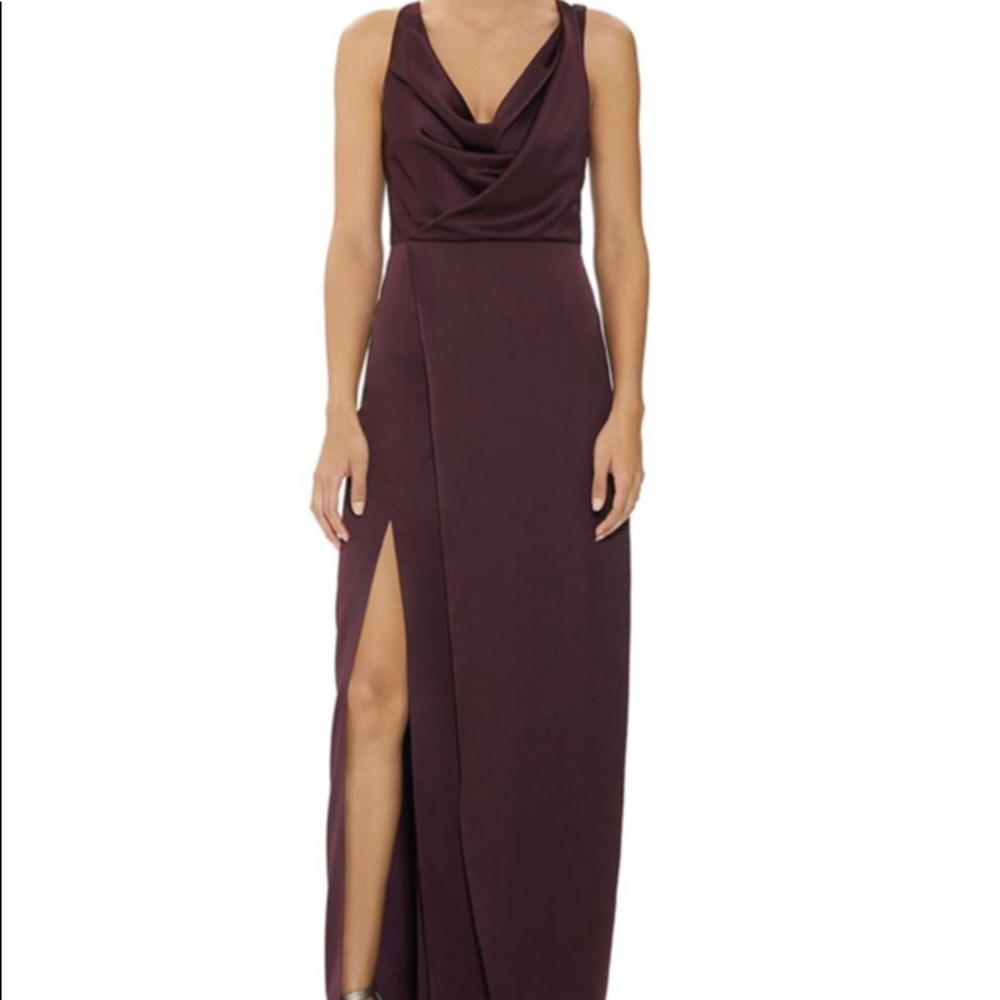Halston cowl neck dress
